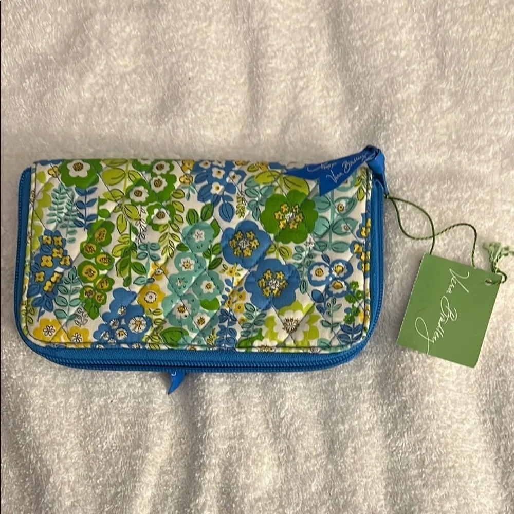 Vera Bradley Blue and Green Floral Wallet - Picture 1 of 5